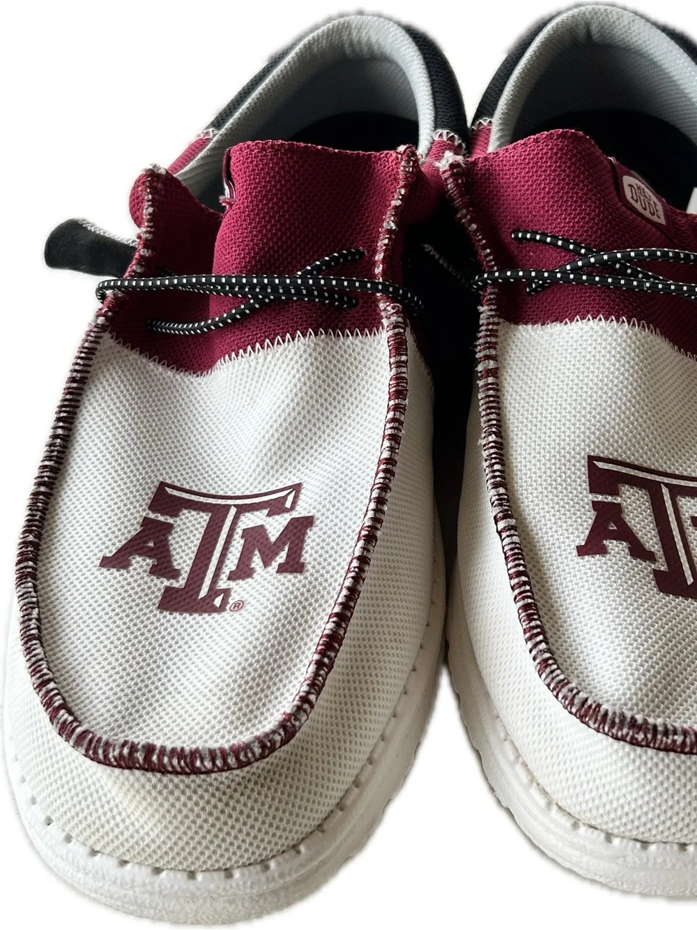 Hey Dude Maroon and White Men’s Slip-On Boat Shoes - Texas A&M Logo